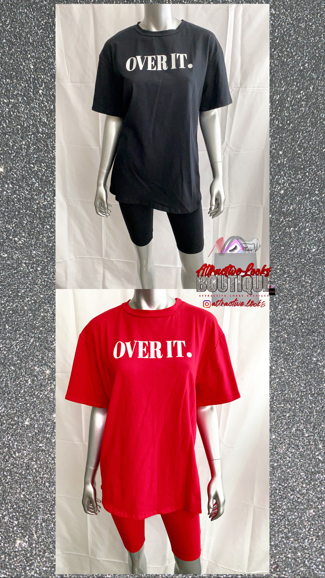 OVER IT BIKER SHORTS SET