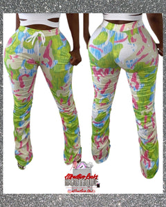 TROPICAL RUCHED PANTS