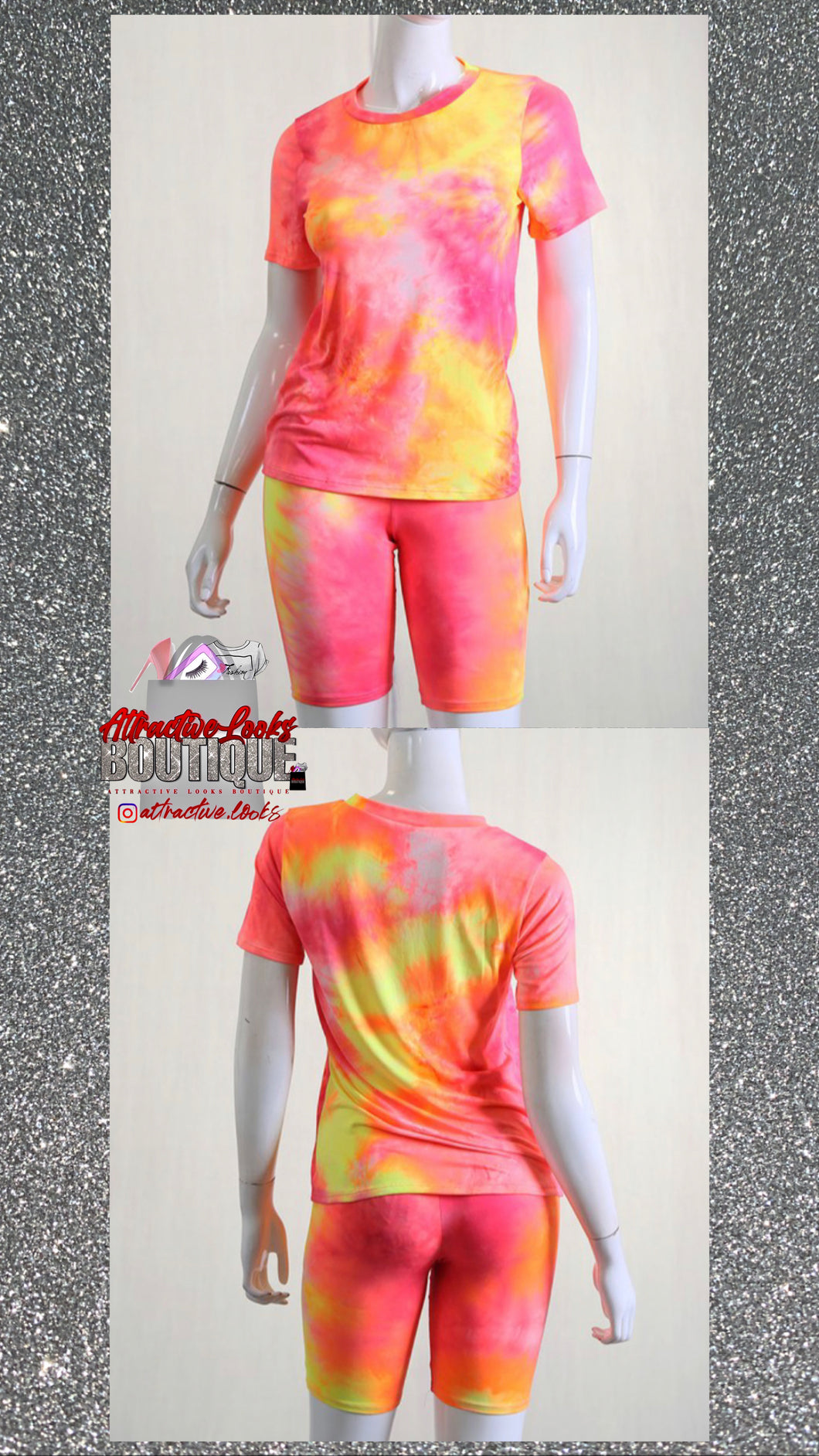 TIE DYE BIKER SHORTS SET