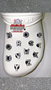Silver Bling ABCs Clog Charms