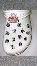 Load image into Gallery viewer, Silver Bling ABCs Clog Charms
