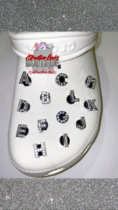 Silver Bling ABCs Clog Charms