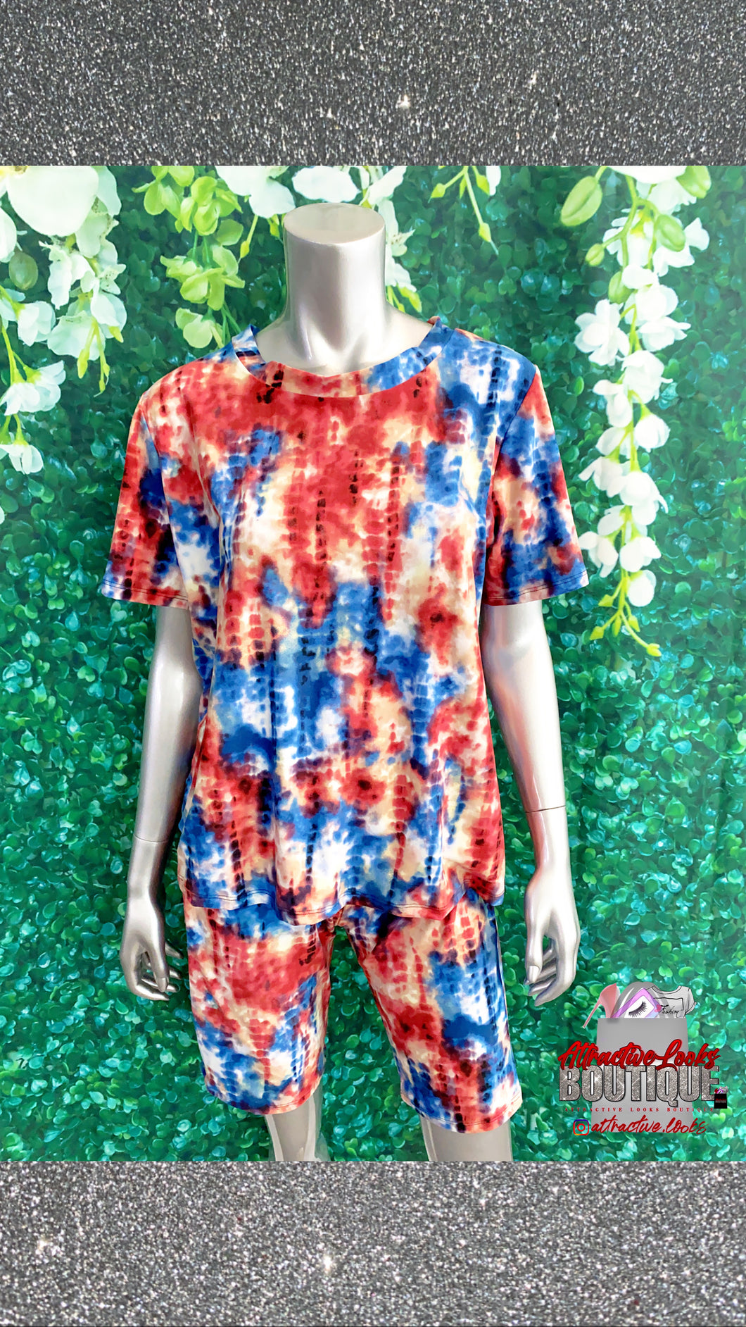 WEEKEND VIBES TIE DYE BIKER SHORT SET