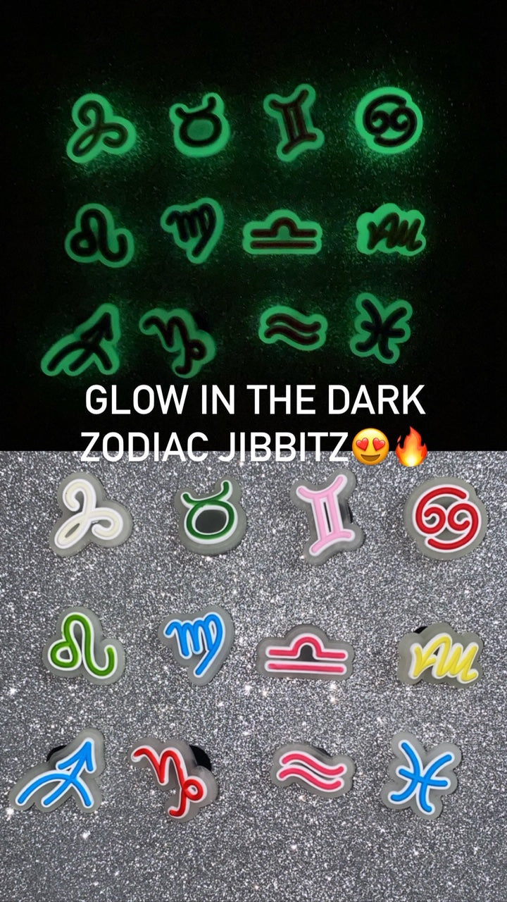 GLOW IN THE DARK ZODIAC CLOG CHARMS