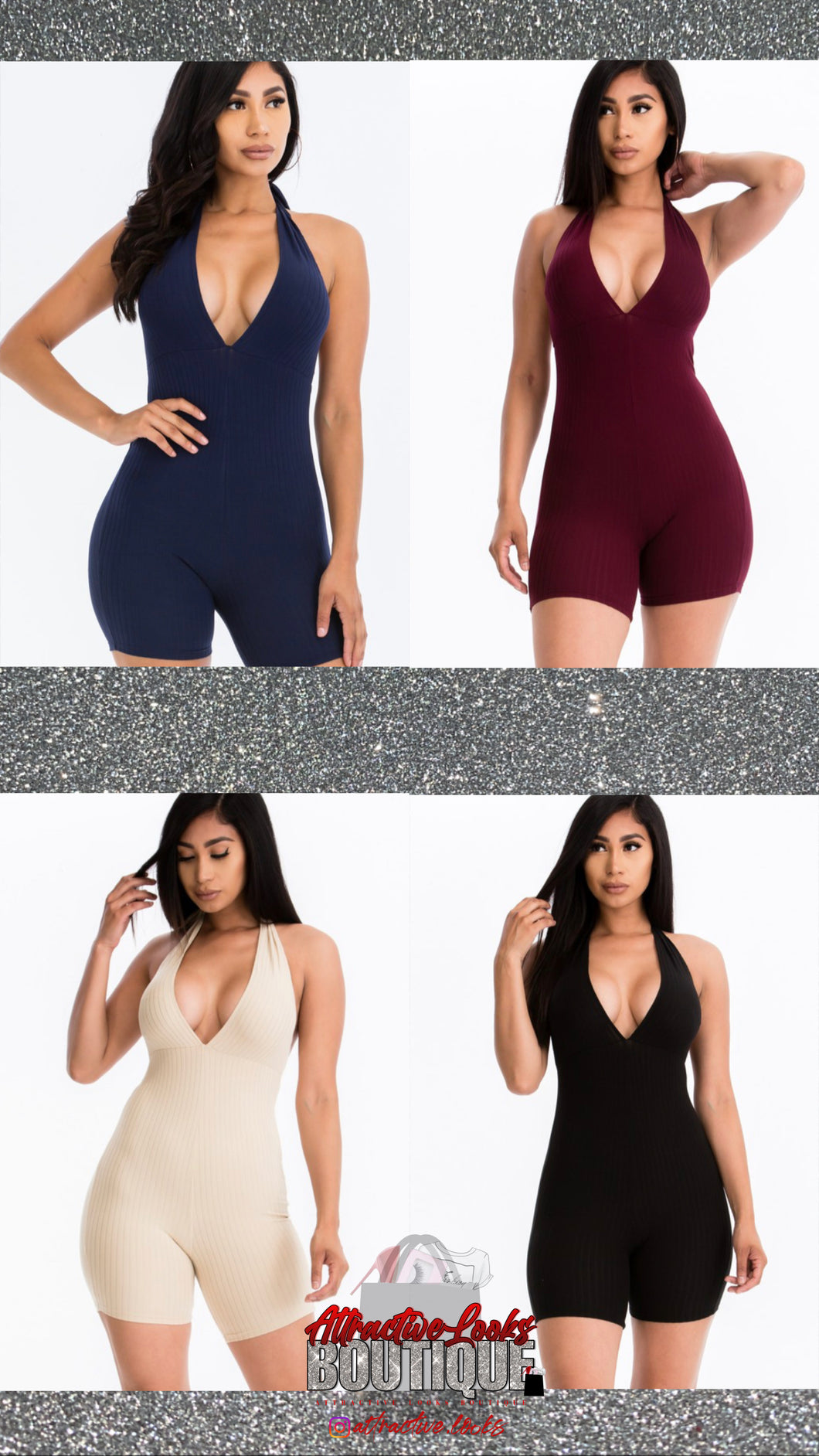 LOUNGE AROUND BODYCON HALTER ROMPER