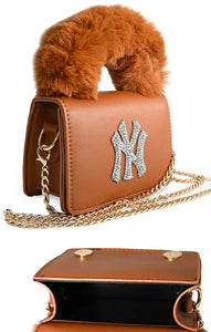 NY FUR HANDLE PURSE