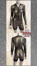 Load image into Gallery viewer, Black Rhinestone Mesh Sheer Romper
