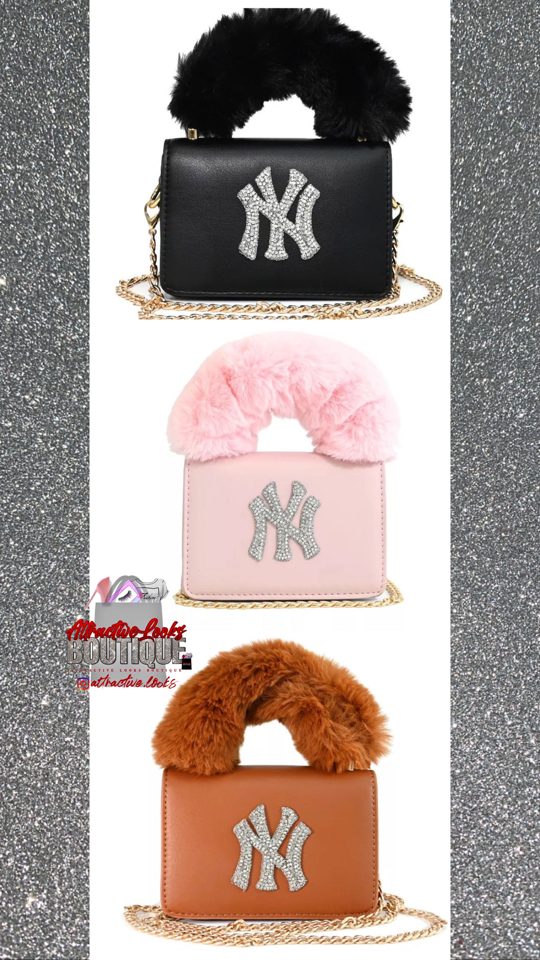 NY FUR HANDLE PURSE
