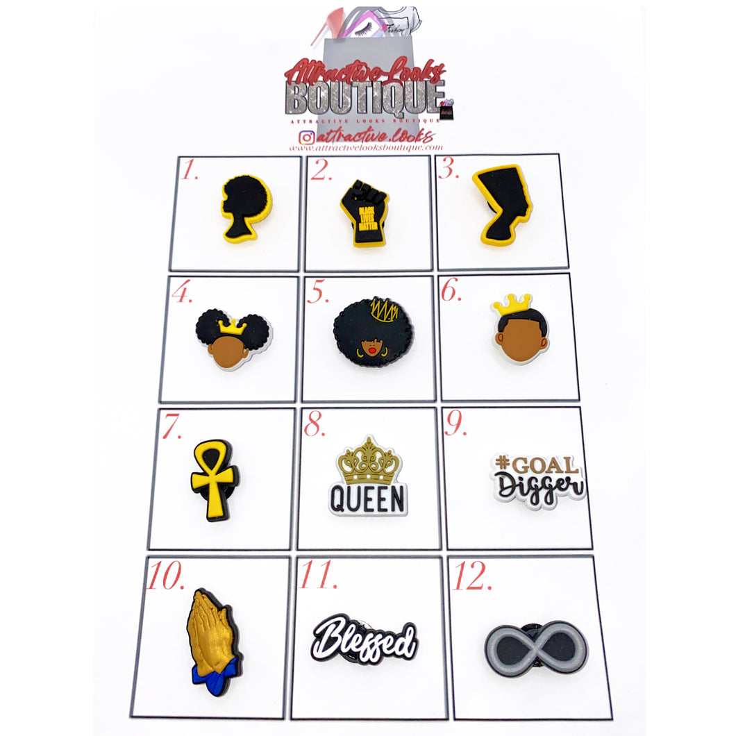 STYLISH CLOG CHARMS, #BLM